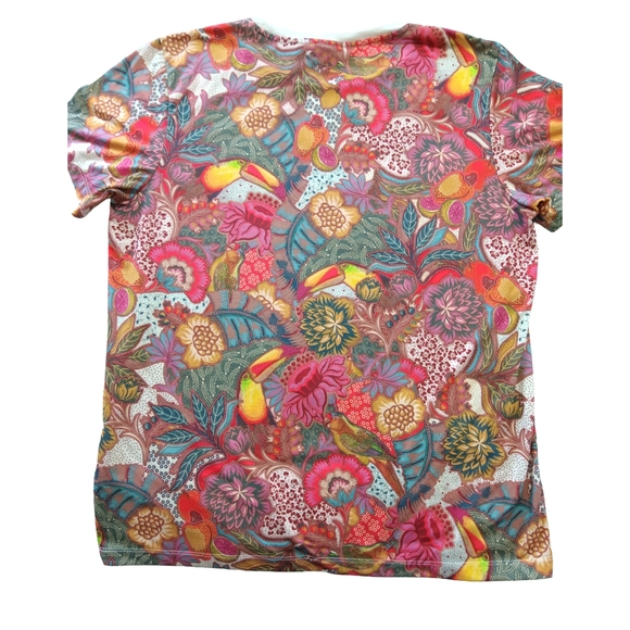 Adidas Men's Tropical Print Tee - Multicolor Size Medium Bright,Fun, Casual - Picture 3 of 11